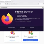 Màn hình tùy chọn cập nhật trình duyệt Firefox hiển thị thông tin phiên bản và nút kiểm tra cập nhật.