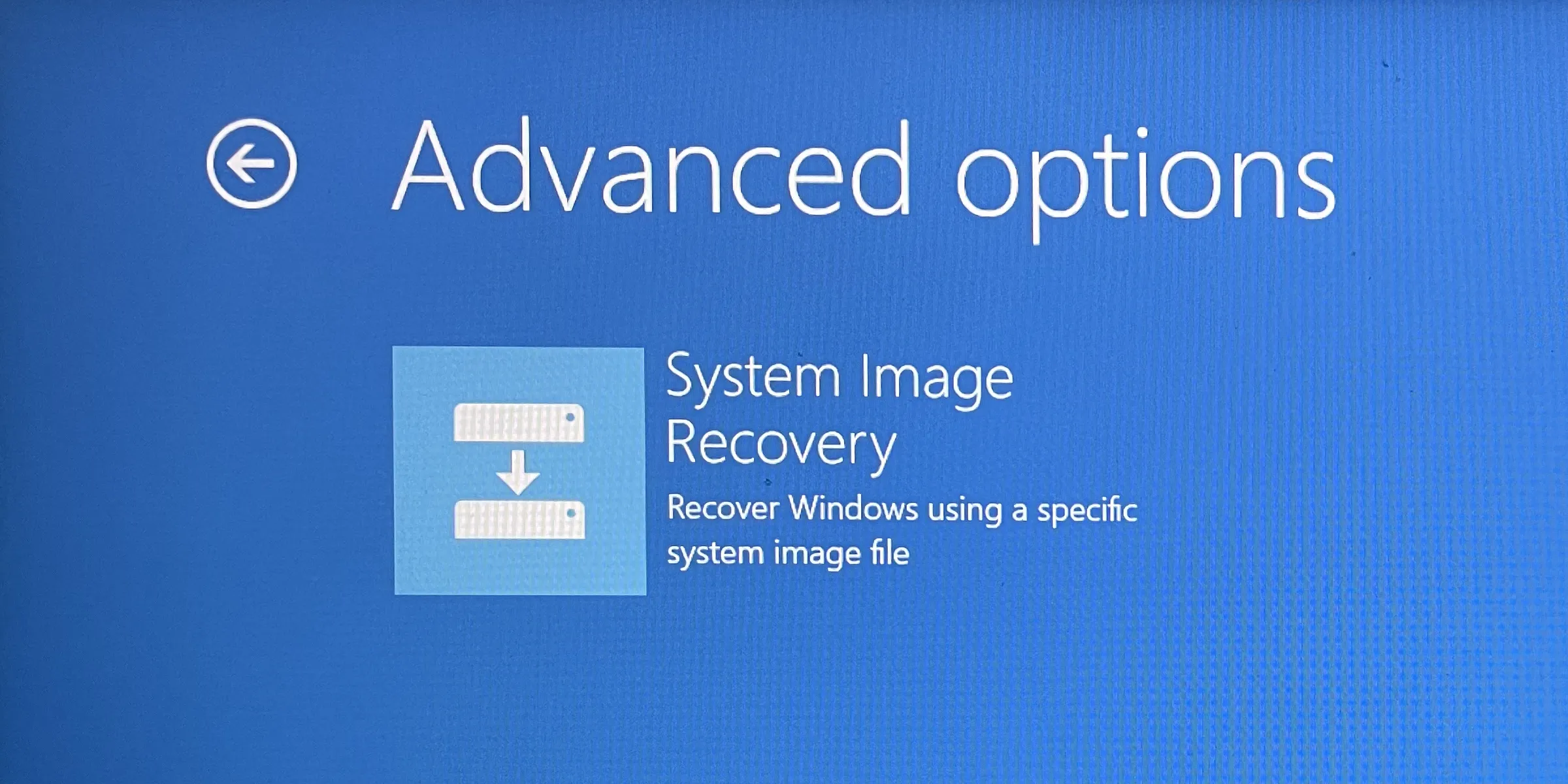 Màn hình Tùy chọn Khôi phục Khác (More Recovery Options) trong Windows