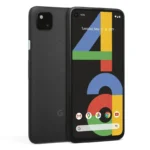 Mặt trước và mặt sau điện thoại Google Pixel 4a màu đen