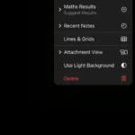 Menu ba chấm trong ứng dụng Ghi chú trên iPhone với tùy chọn Ghi chú Gần đây nổi bật.