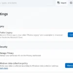 Menu cài đặt ứng dụng Photos trên Windows 11 để tải Photos Legacy