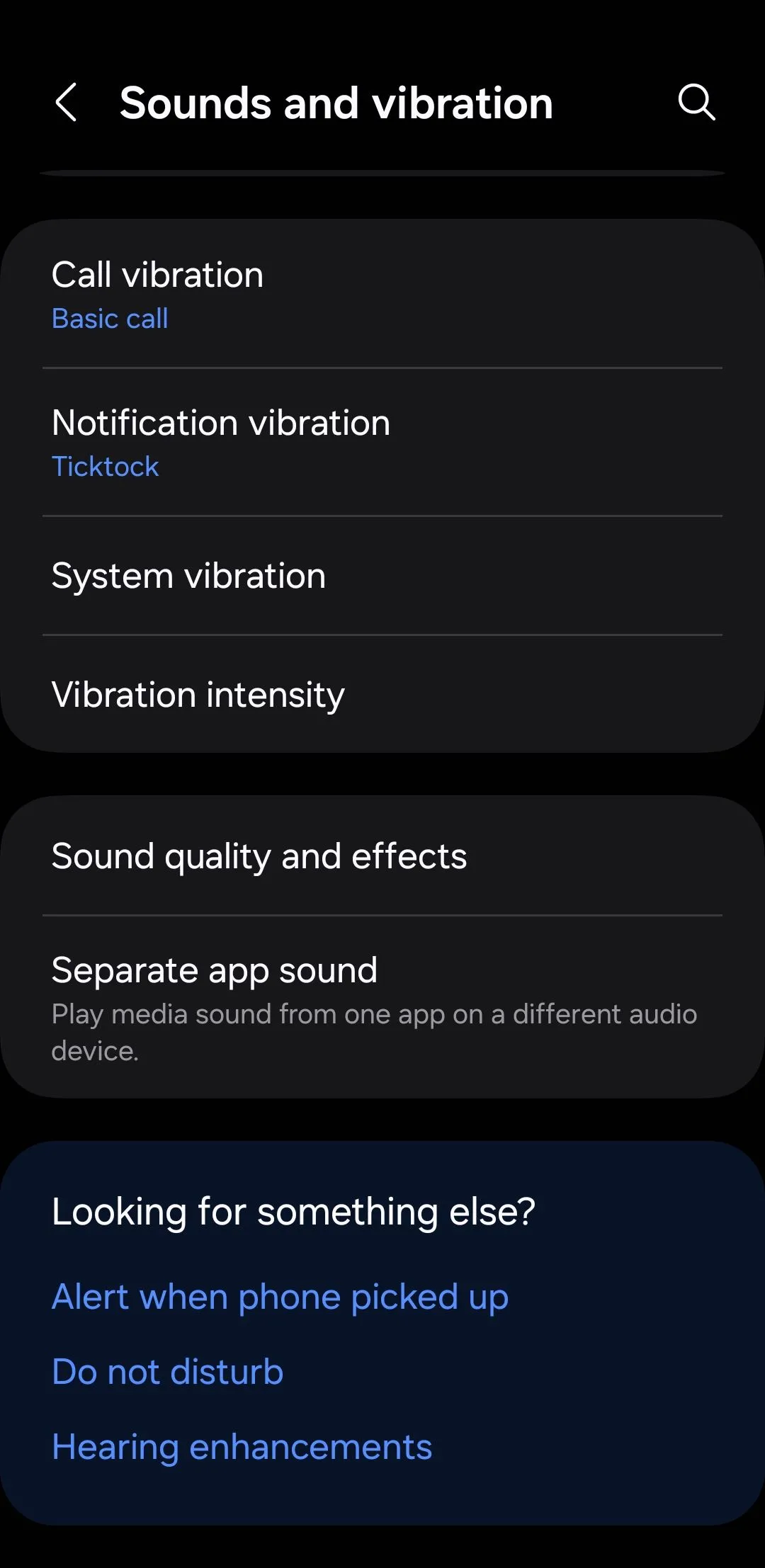 Menu Chất lượng và hiệu ứng âm thanh trên điện thoại Samsung