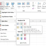 Menu chọn Data Bars (Thanh dữ liệu) trong Conditional Formatting Excel