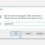 Mở công cụ Chương trình và Tính năng trên Windows bằng hộp thoại Run với lệnh appwiz.cpl.