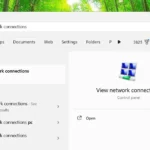 Mở công cụ Kết nối Mạng (Network Connections) bằng cách tìm kiếm trên Menu Start của Windows