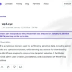 Mô tả domain độc hại WP3.XYZ từ báo cáo của c/side