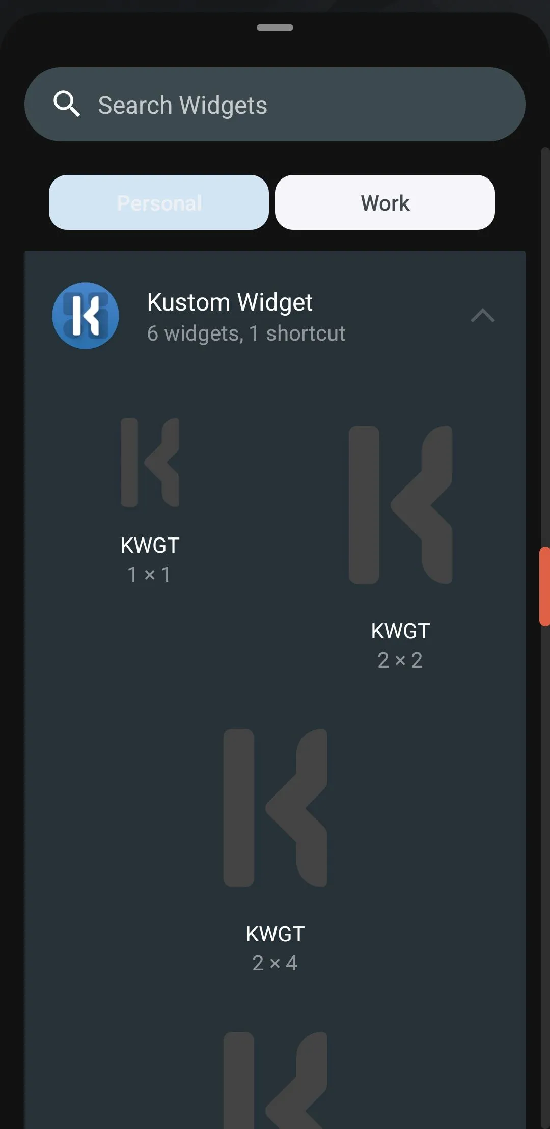Một widget tùy chỉnh được tạo bằng KWGT hiển thị thông tin trên màn hình chính Android, thể hiện khả năng sáng tạo widget