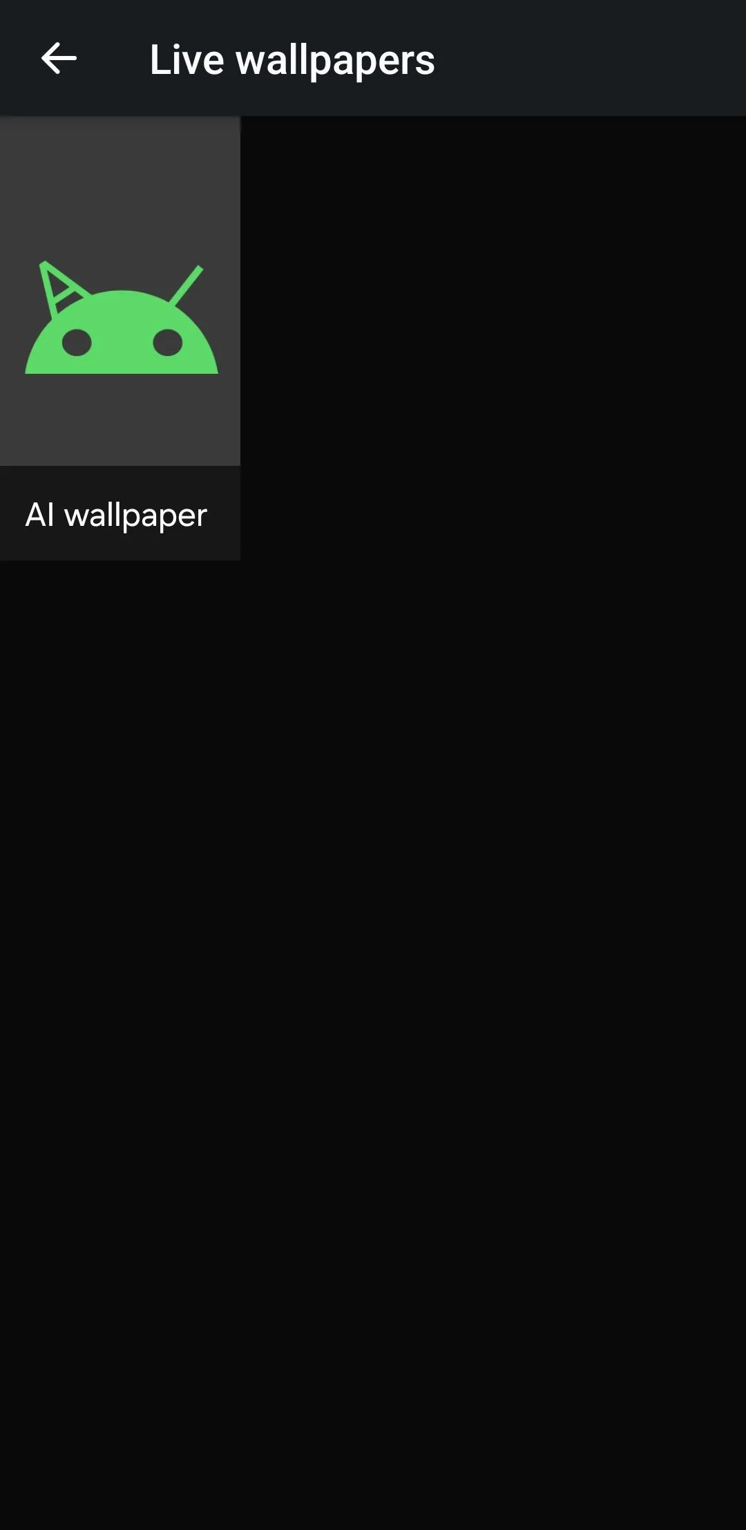 Mục AI Wallpapers trong ứng dụng Google Wallpapers trên điện thoại Android