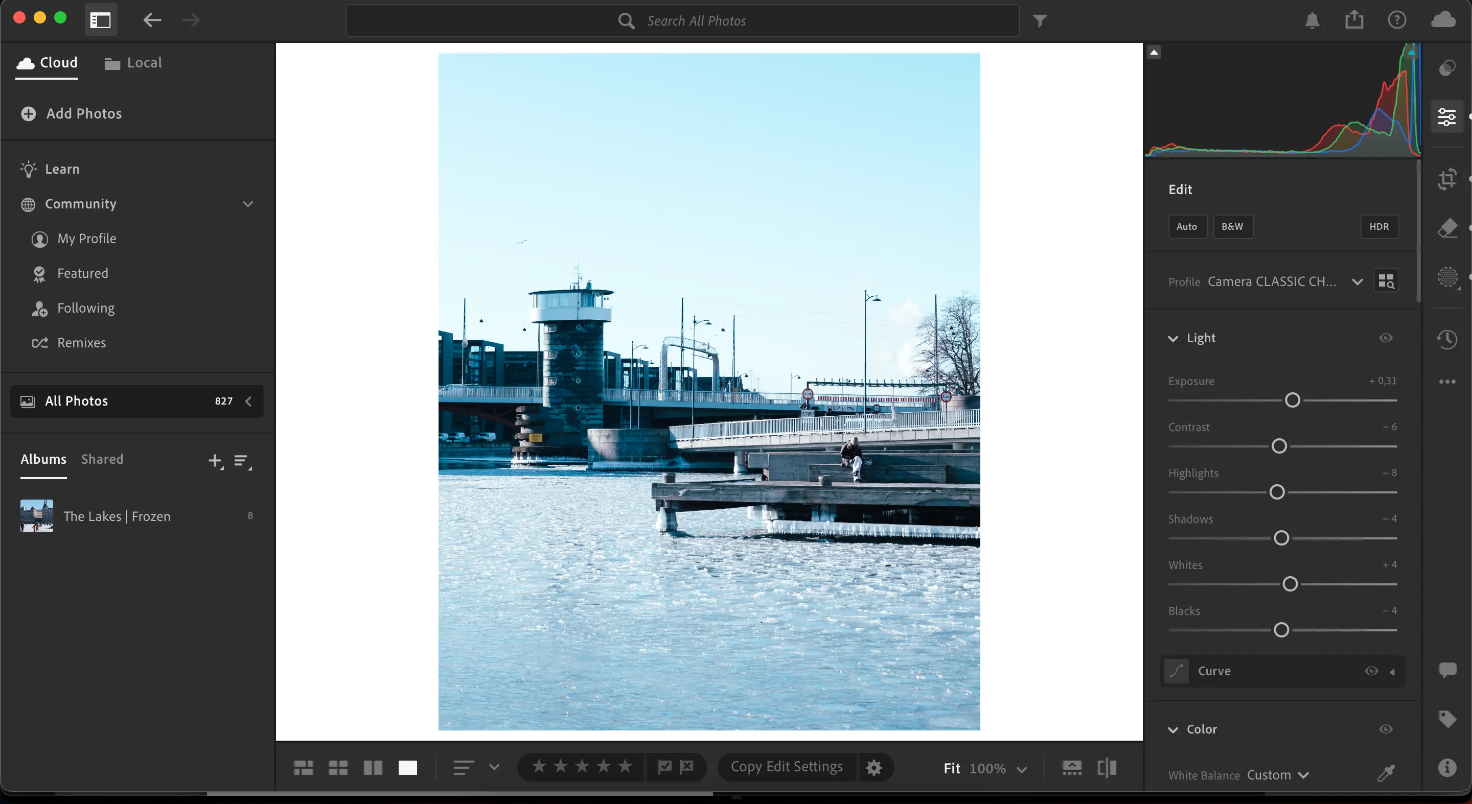 Người dùng điều hướng dễ dàng trên giao diện tinh gọn và trực quan của Lightroom CC