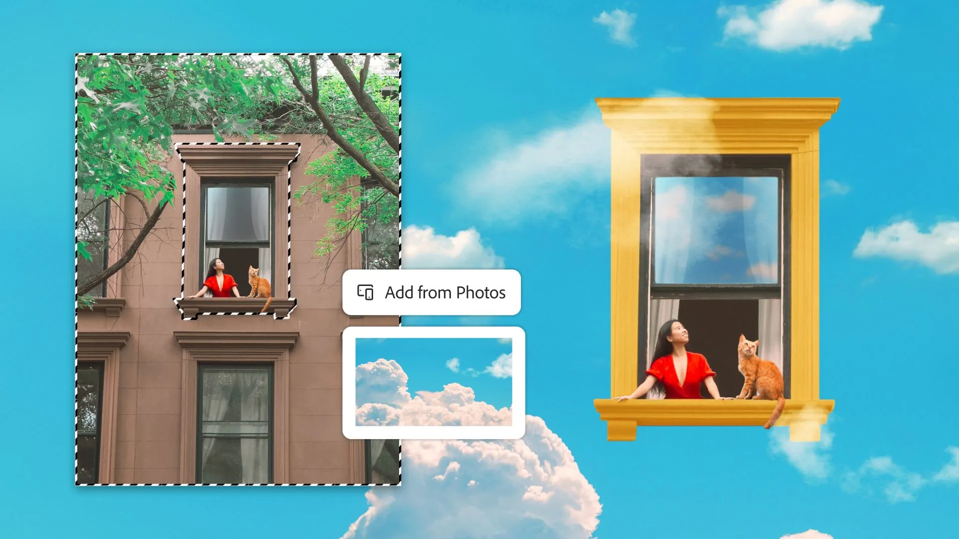 Người dùng thêm ảnh từ thư viện vào Adobe Photoshop Mobile để bắt đầu chỉnh sửa.