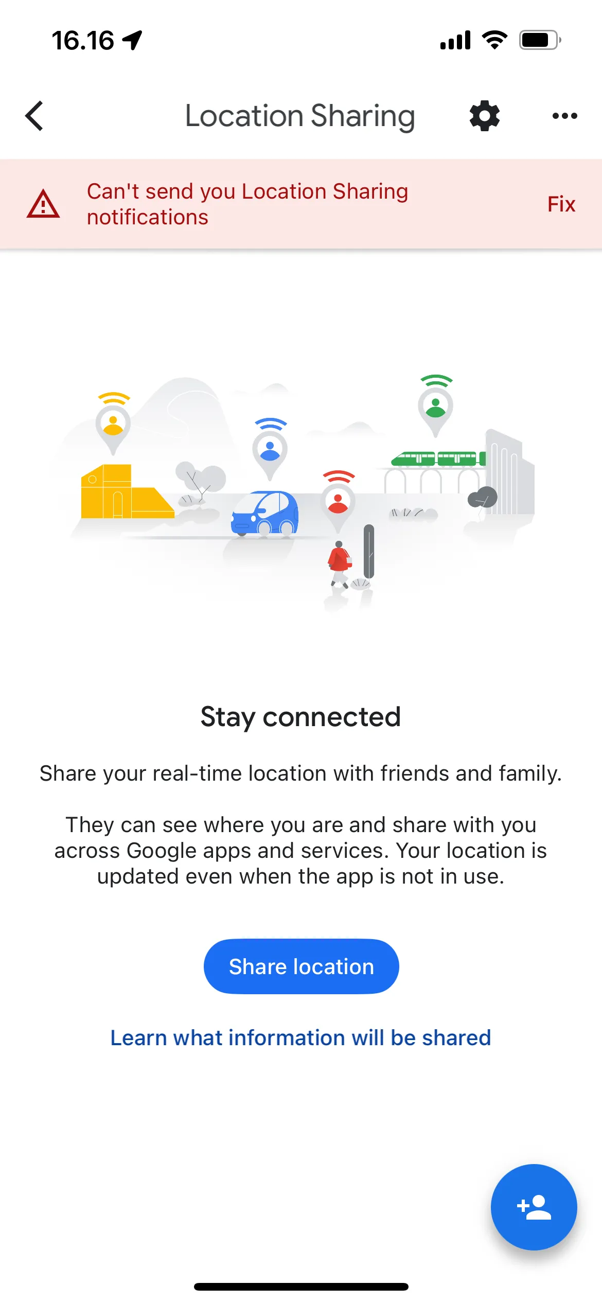Nút Chia sẻ vị trí (Share location) trên Google Maps