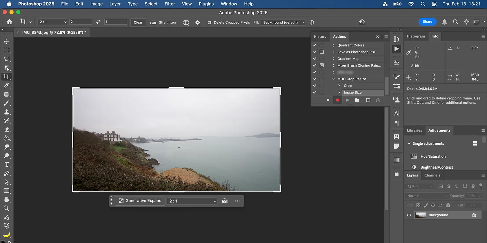 Quá trình ghi lại Action Photoshop mới