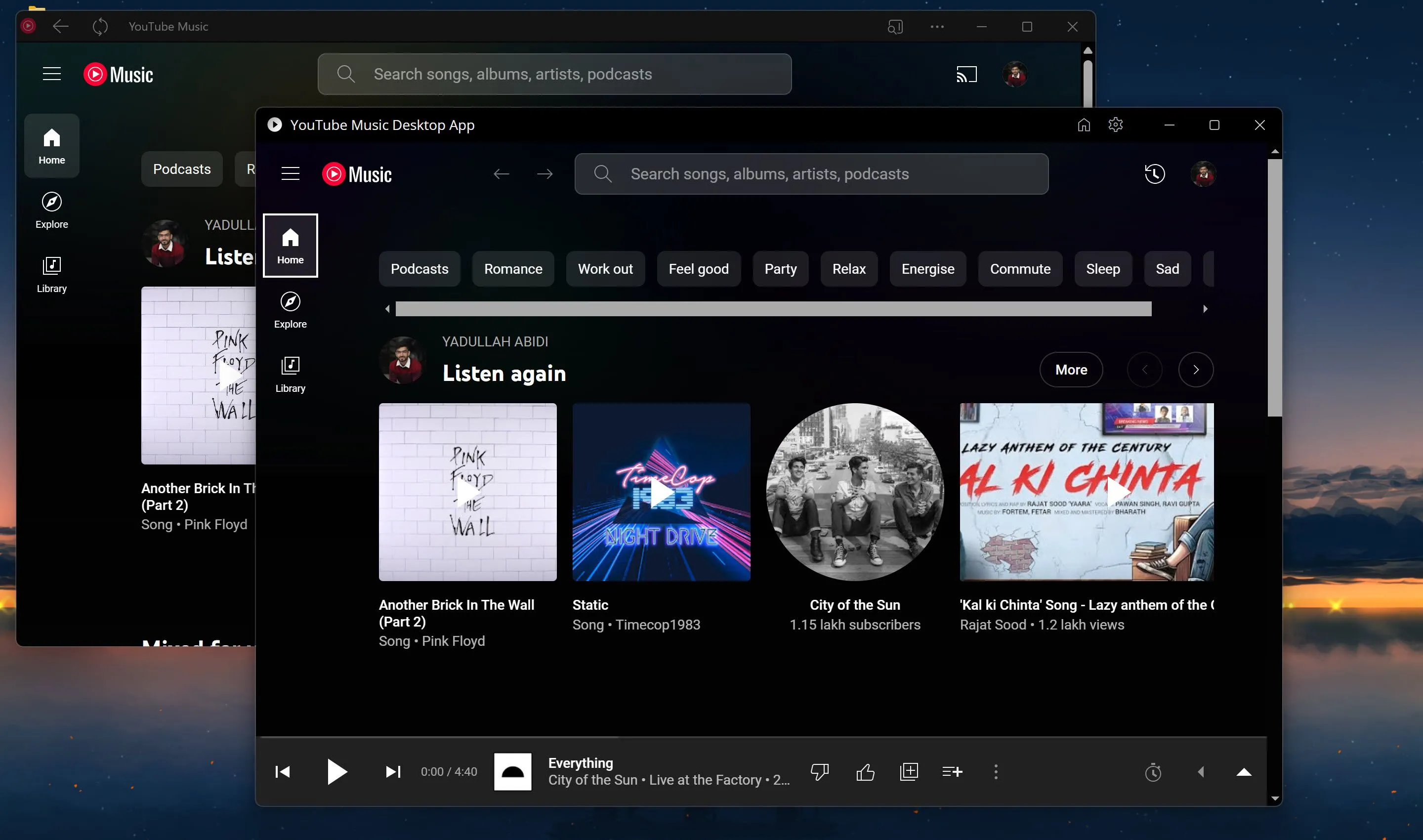 So sánh giao diện ứng dụng YouTube Music Desktop (YTMD) và PWA trên máy tính