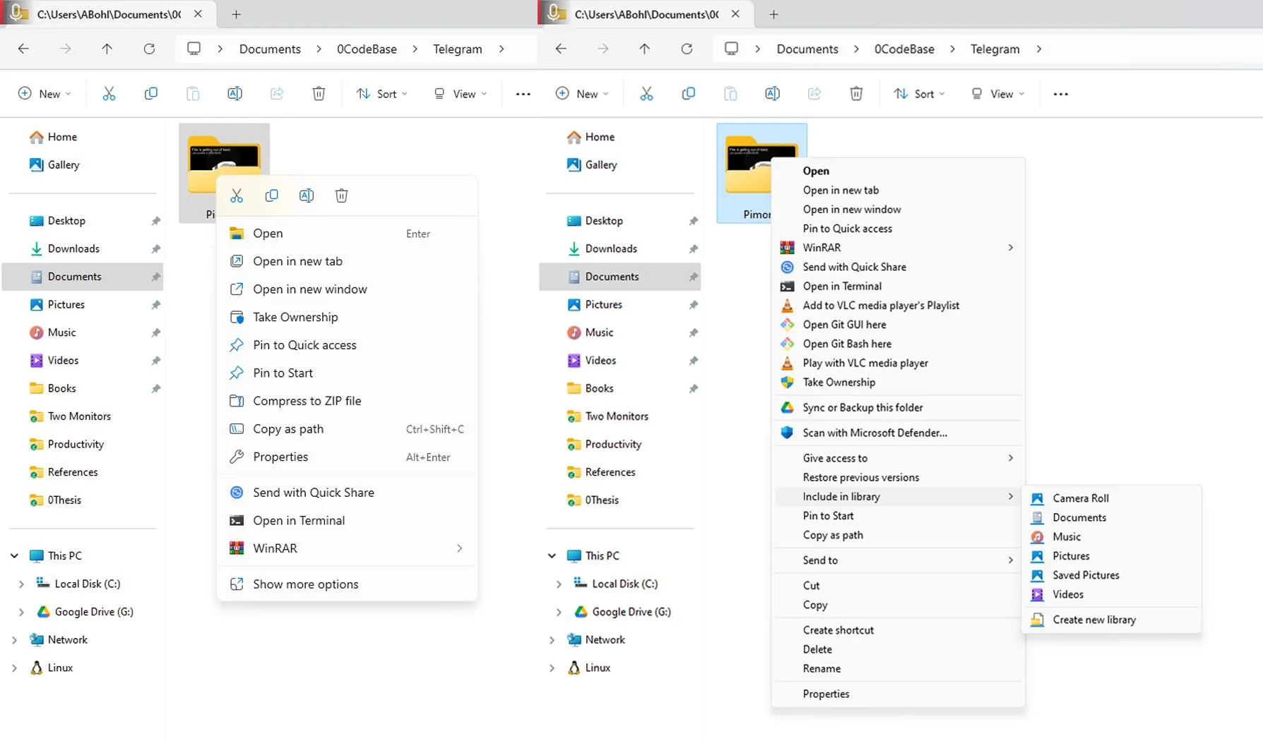 So sánh menu chuột phải Windows 11 mới và menu cổ điển