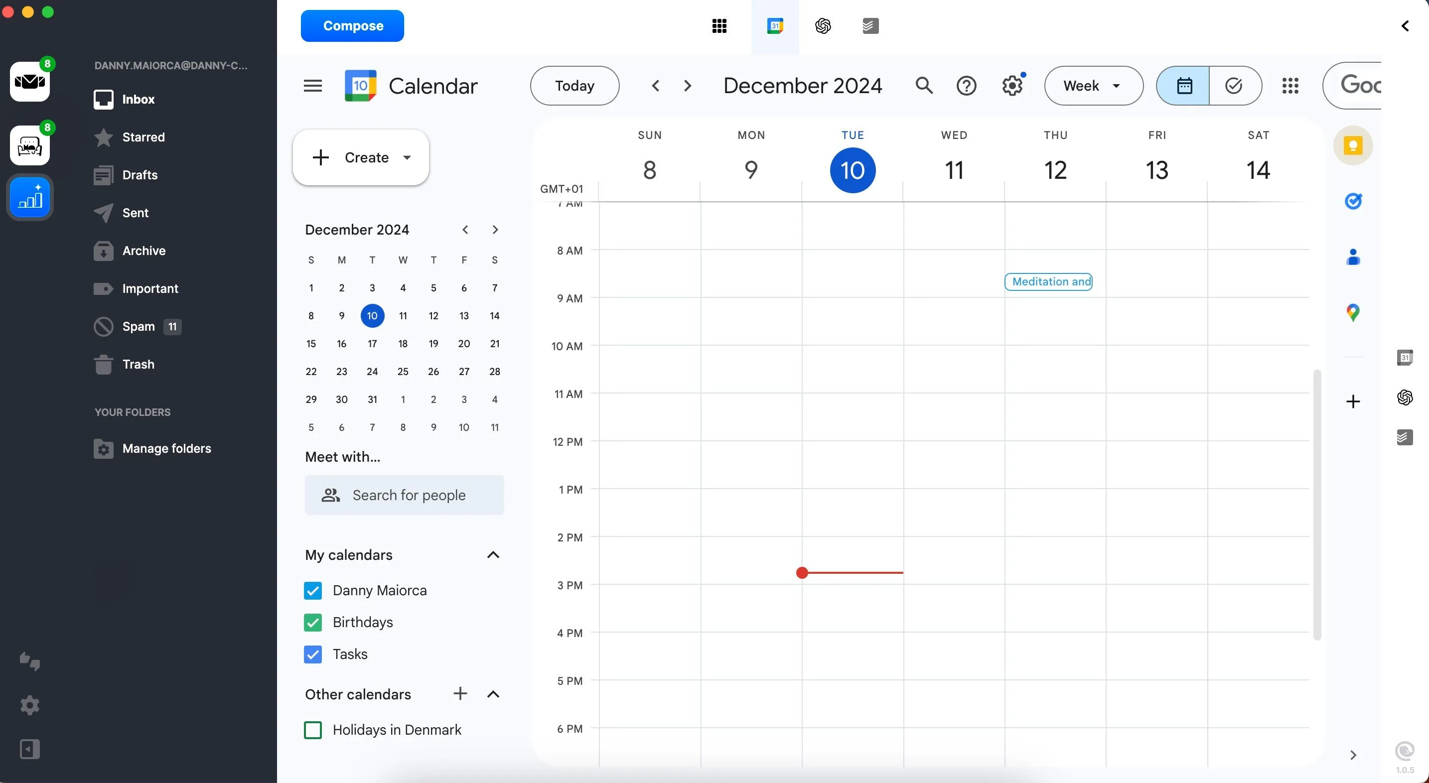 Sử dụng tích hợp Google Calendar trong ứng dụng Mailbird