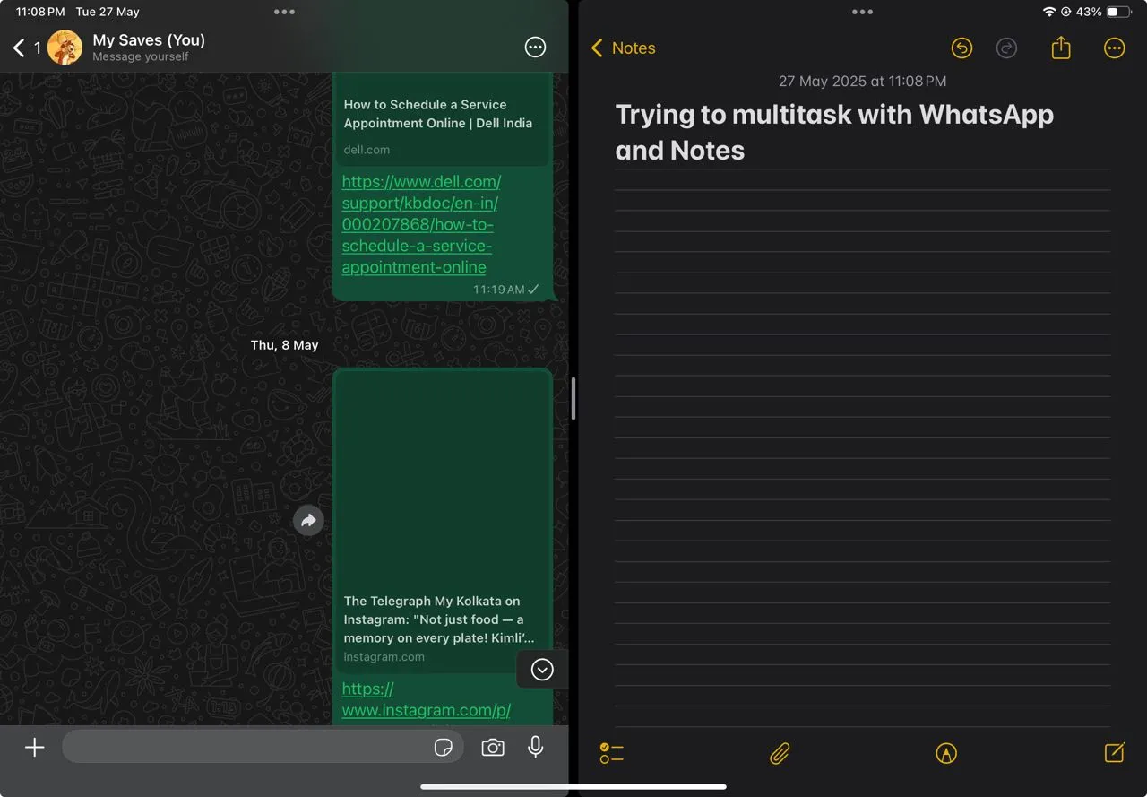 Sử dụng WhatsApp trên iPad với tính năng Split View