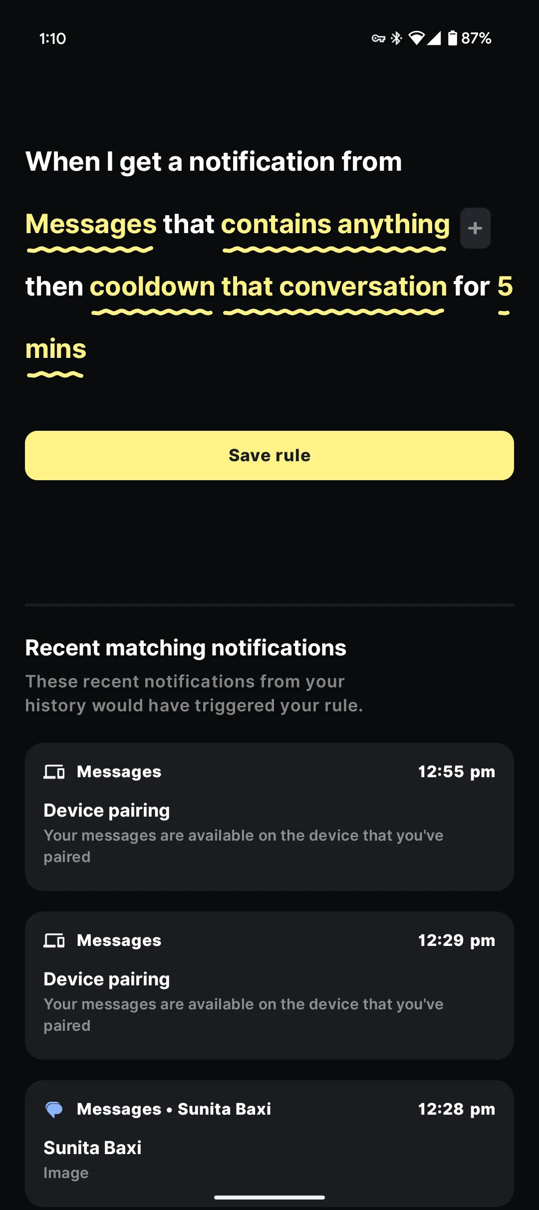 Tạo quy tắc mới trong ứng dụng BuzzKill để tùy chỉnh thông báo Android