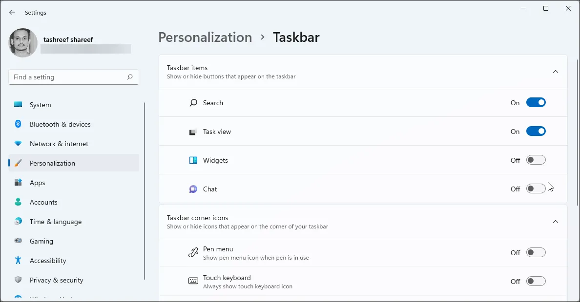 Tắt bảng điều khiển Widgets trên thanh Taskbar của Windows 11
