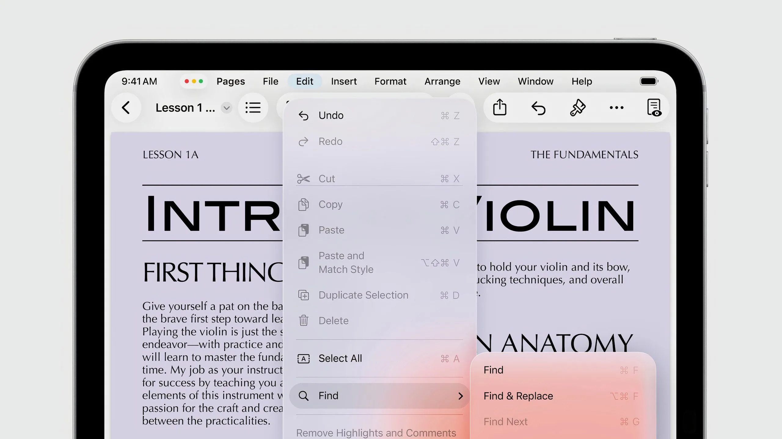Thanh Menu mới trên iPadOS 26 giúp truy cập nhanh các tùy chọn ứng dụng