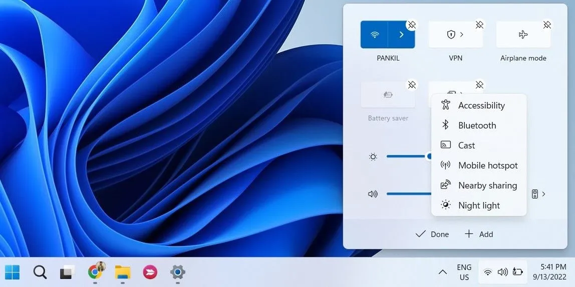 Thêm Bluetooth vào Cài đặt nhanh trong Windows