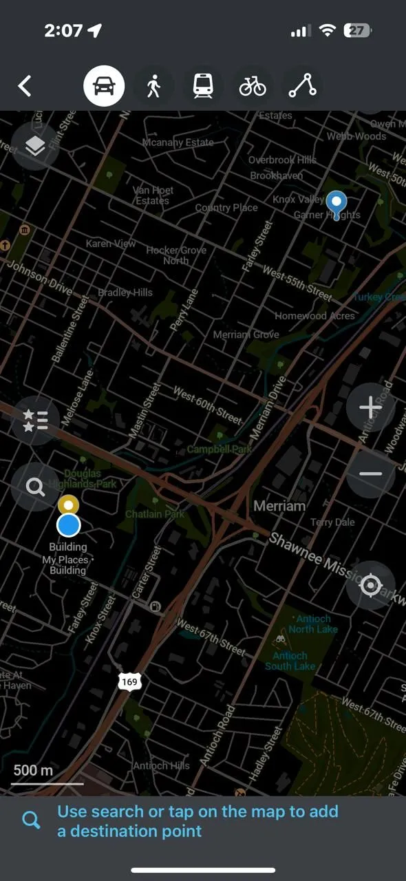 Thêm điểm đến trên ứng dụng Organic Maps cho chuyến đi riêng tư