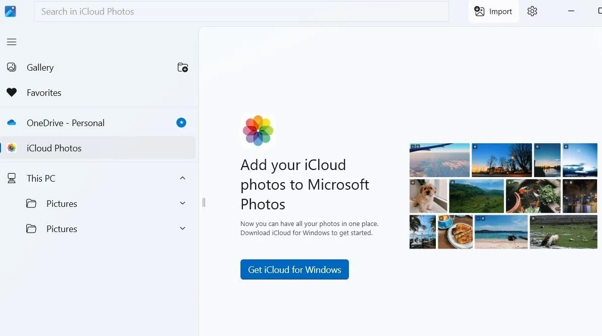 Tích hợp iCloud và OneDrive trong ứng dụng Ảnh Windows 11