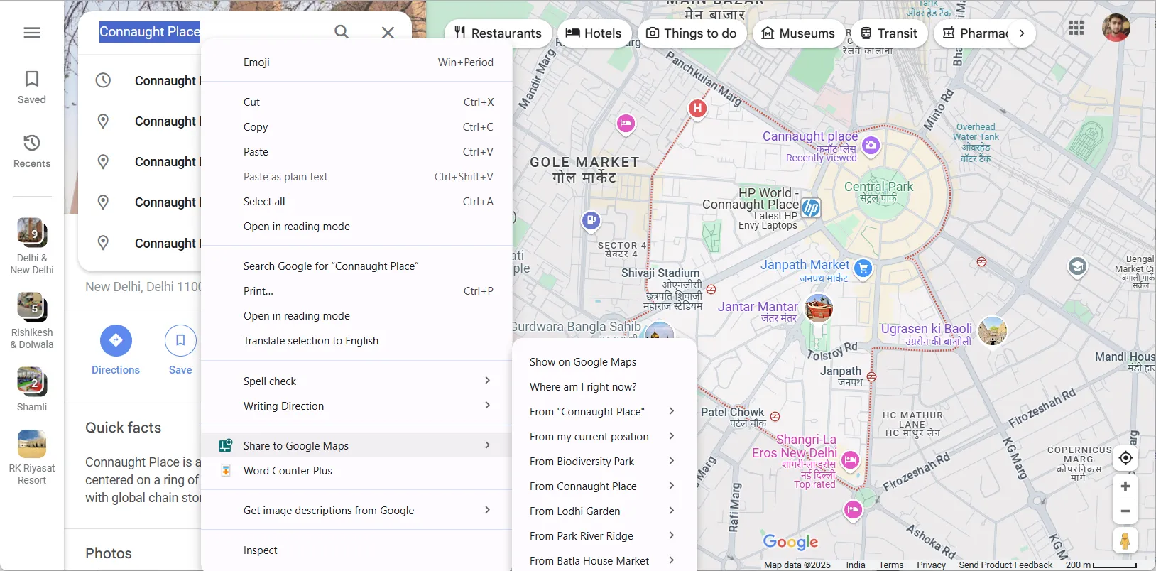 Tiện ích mở rộng Chia sẻ tới Google Maps để truy cập nhanh chóng