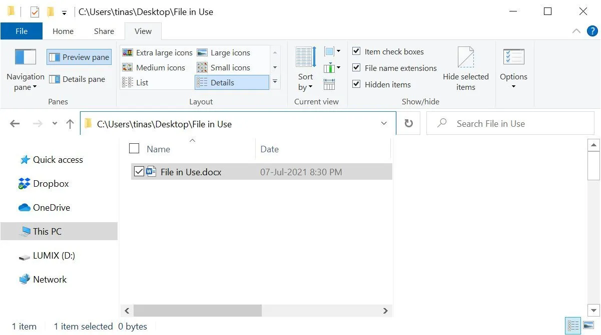 Tìm đường dẫn tệp trong File Explorer trên Windows