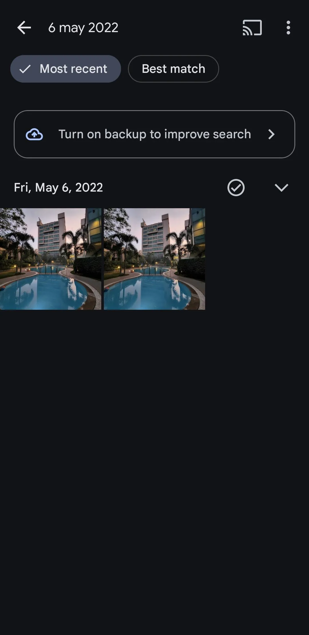 Tìm kiếm ảnh theo ngày trong ứng dụng Google Photos