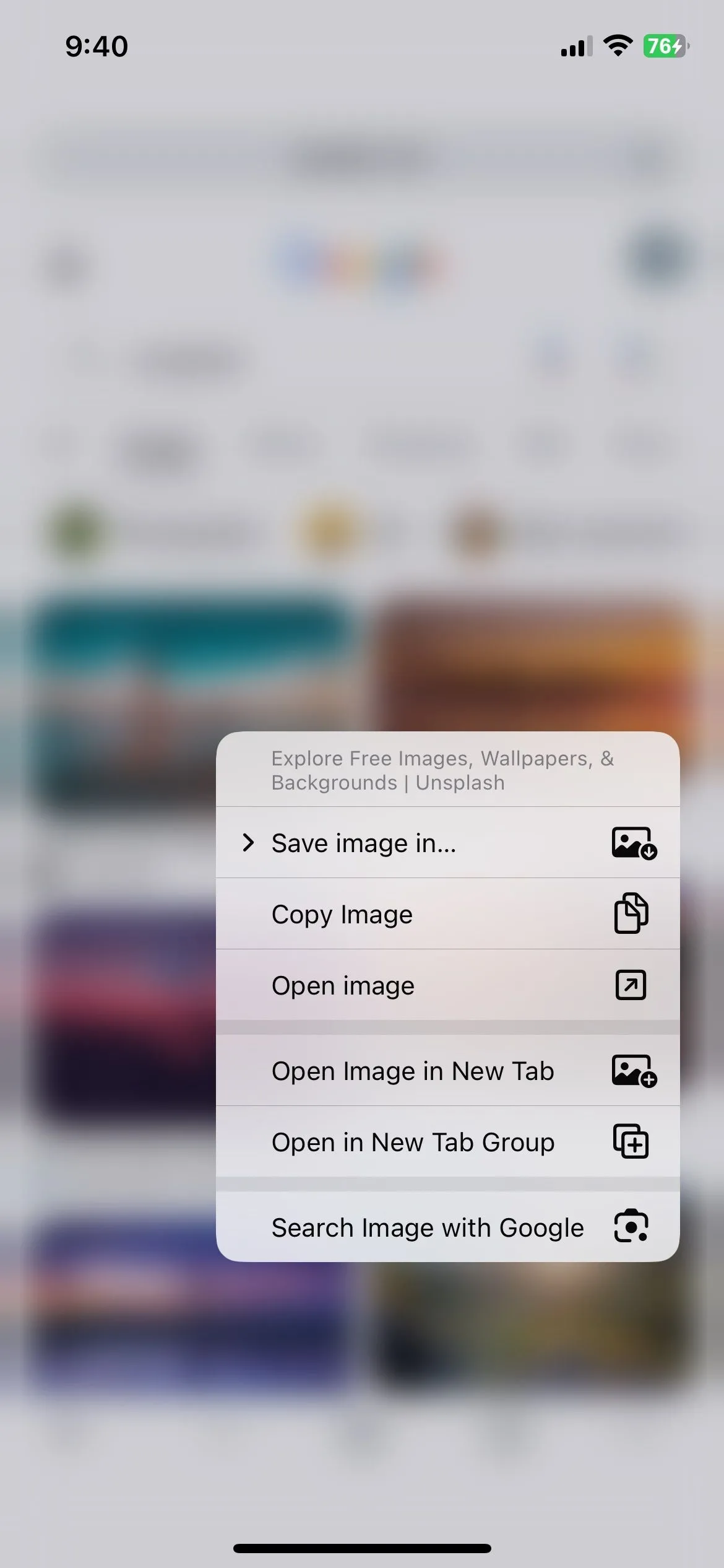 Tìm kiếm hình ảnh bằng Google trong Chrome cho iOS