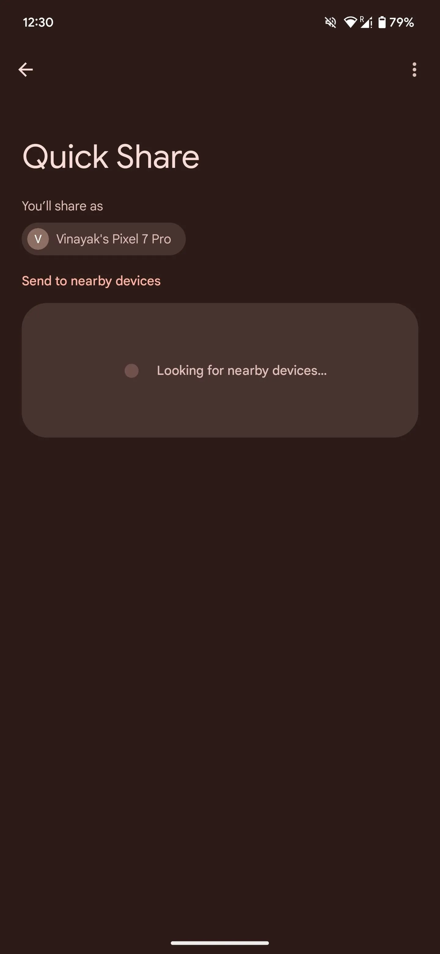 Tính năng Chia sẻ nhanh trên Android tìm kiếm thiết bị lân cận để gửi tệp