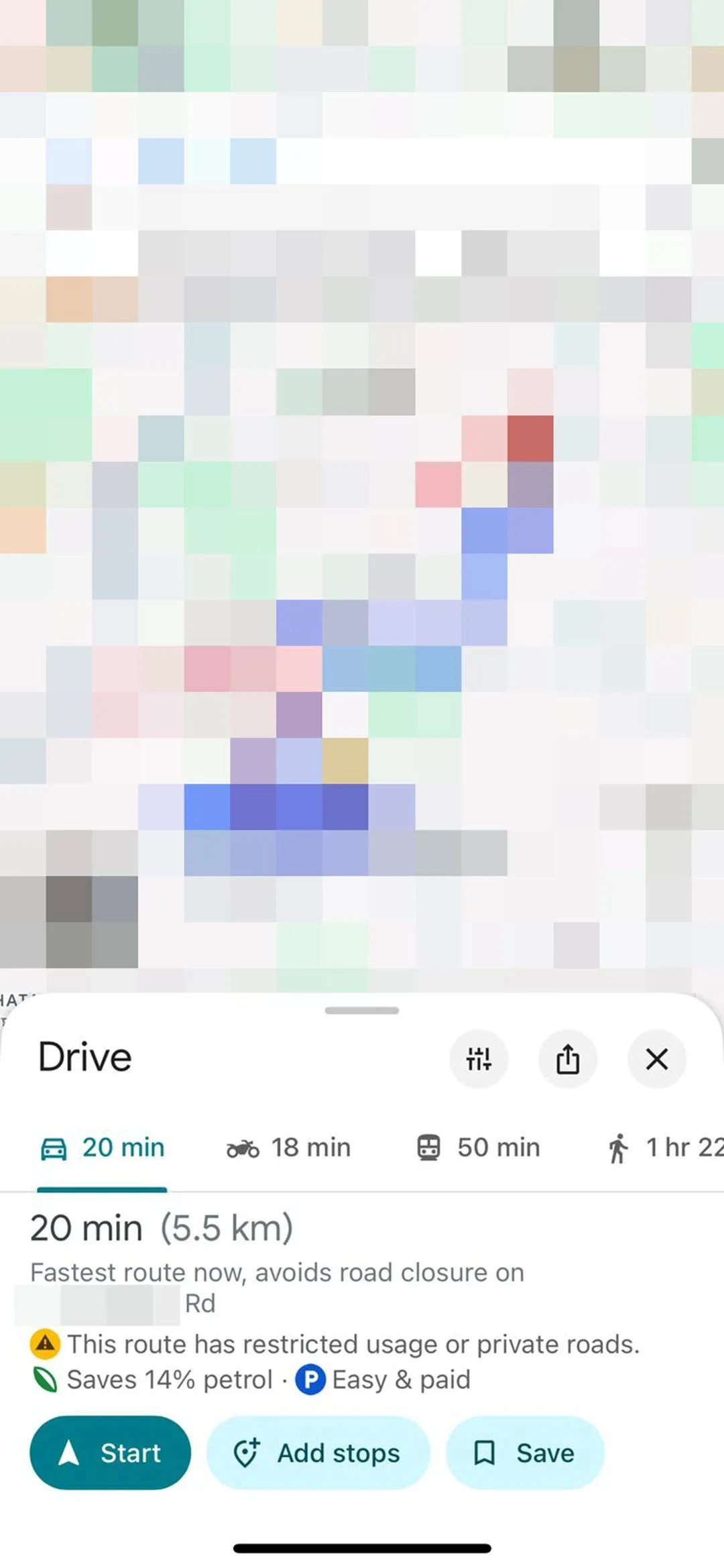 Tính năng dự đoán chỗ đỗ xe của Google Maps trên thiết bị iOS