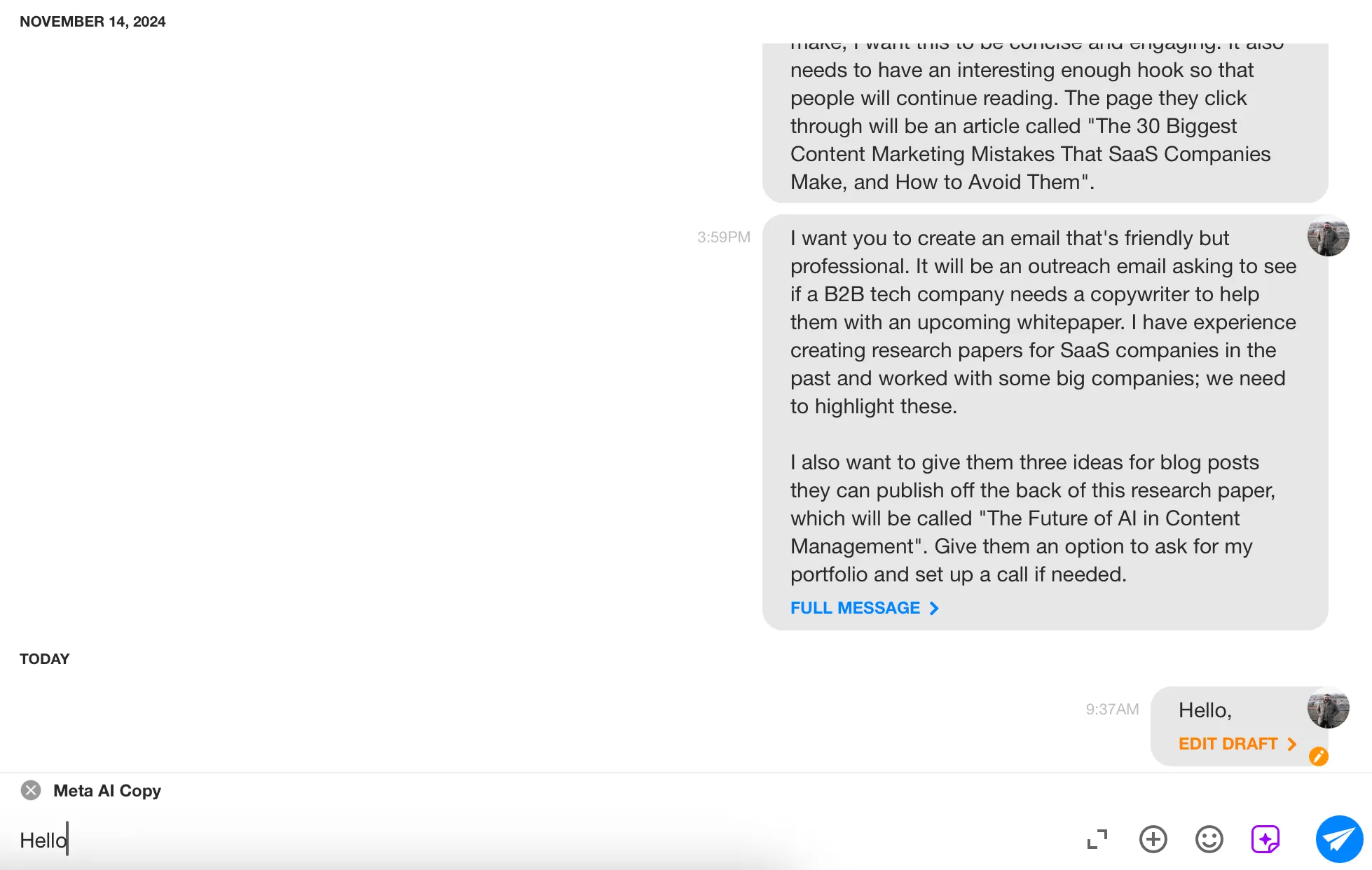Tính năng phản hồi email dạng chat trong Spike, giúp việc giao tiếp trở nên liền mạch.