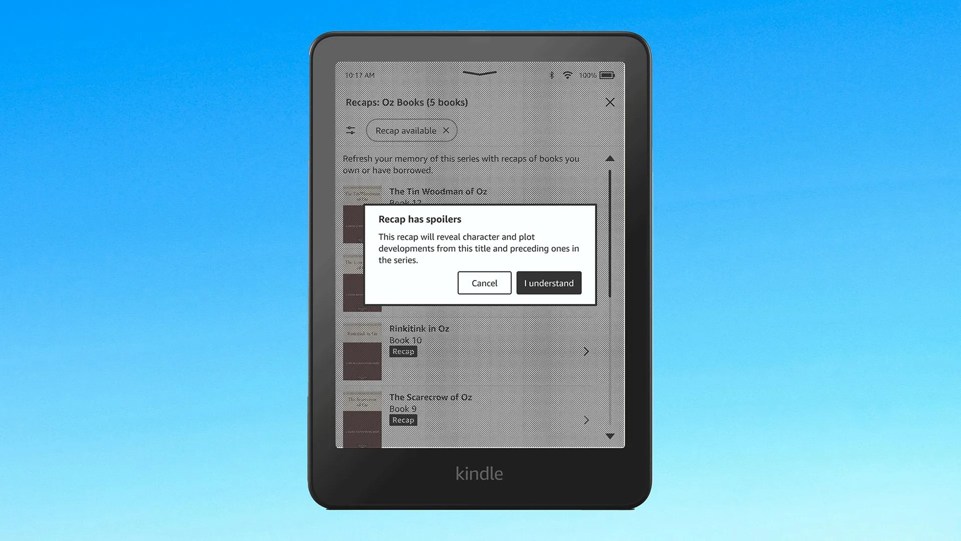 Tính năng Recaps mới giúp tóm tắt nội dung sách trên ứng dụng Amazon Kindle.