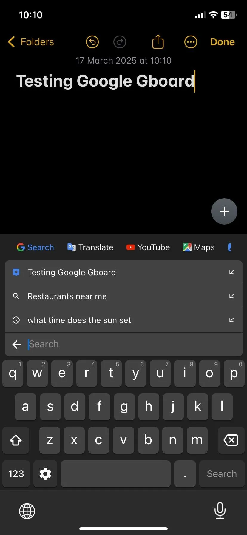 Tính năng tìm kiếm trên Gboard hiển thị các gợi ý