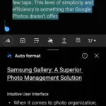 Tính năng tự động định dạng ghi chú trong ứng dụng Samsung Notes, giúp sắp xếp nội dung nhanh chóng và khoa học.