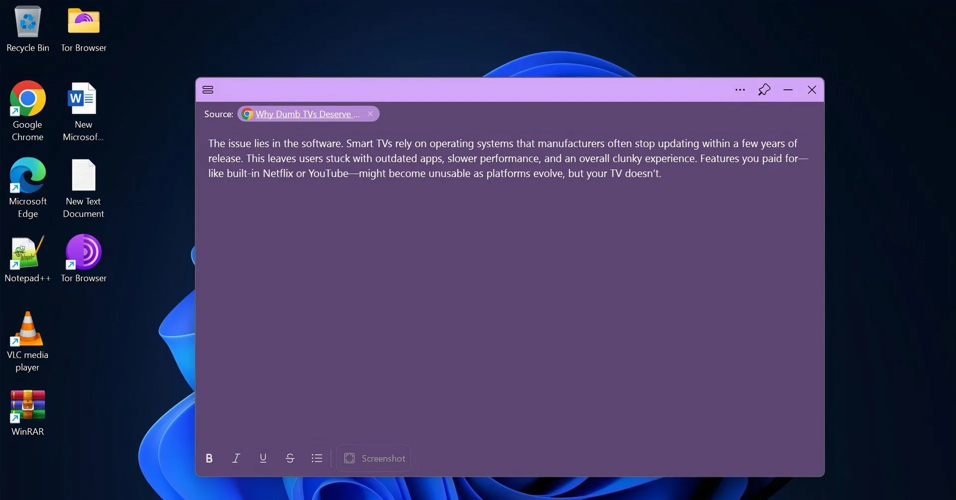 Tính năng tự động đính kèm nguồn trên ứng dụng Microsoft Sticky Notes khi dán nội dung từ web