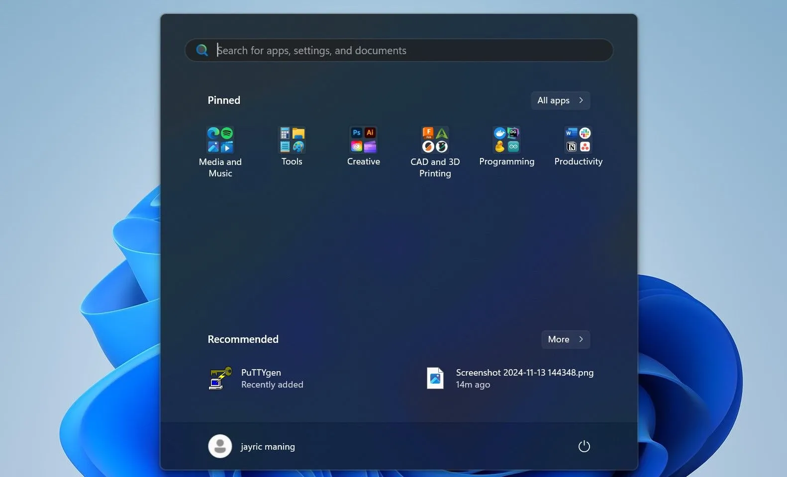 Tổ chức các ứng dụng được sử dụng nhiều nhất trên Menu Start trong Windows