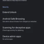 Trang "Bảo mật & Quyền riêng tư" trong Cài đặt điện thoại Pixel, nơi thiết lập tính năng Extend Unlock.