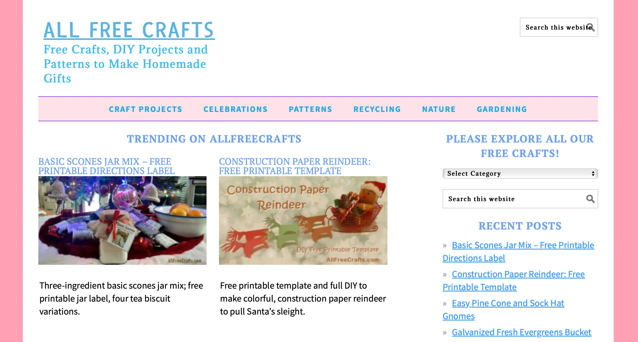 Trang chủ All Free Crafts với các ý tưởng thủ công từ hũ bánh và tuần lộc giấy