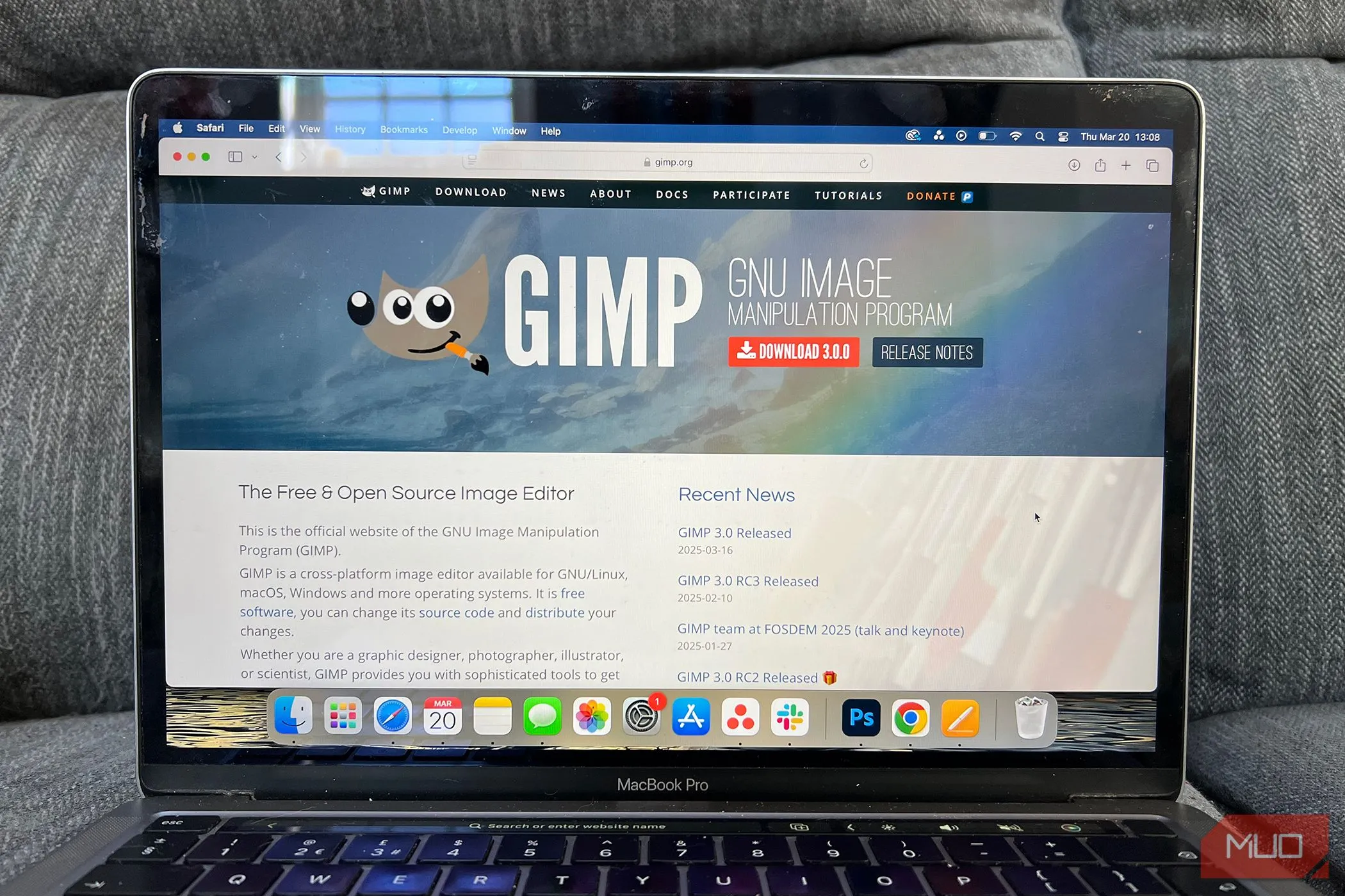 Trang chủ GIMP với tuyên bố mã nguồn mở, thể hiện tính tự do và khả năng tùy chỉnh
