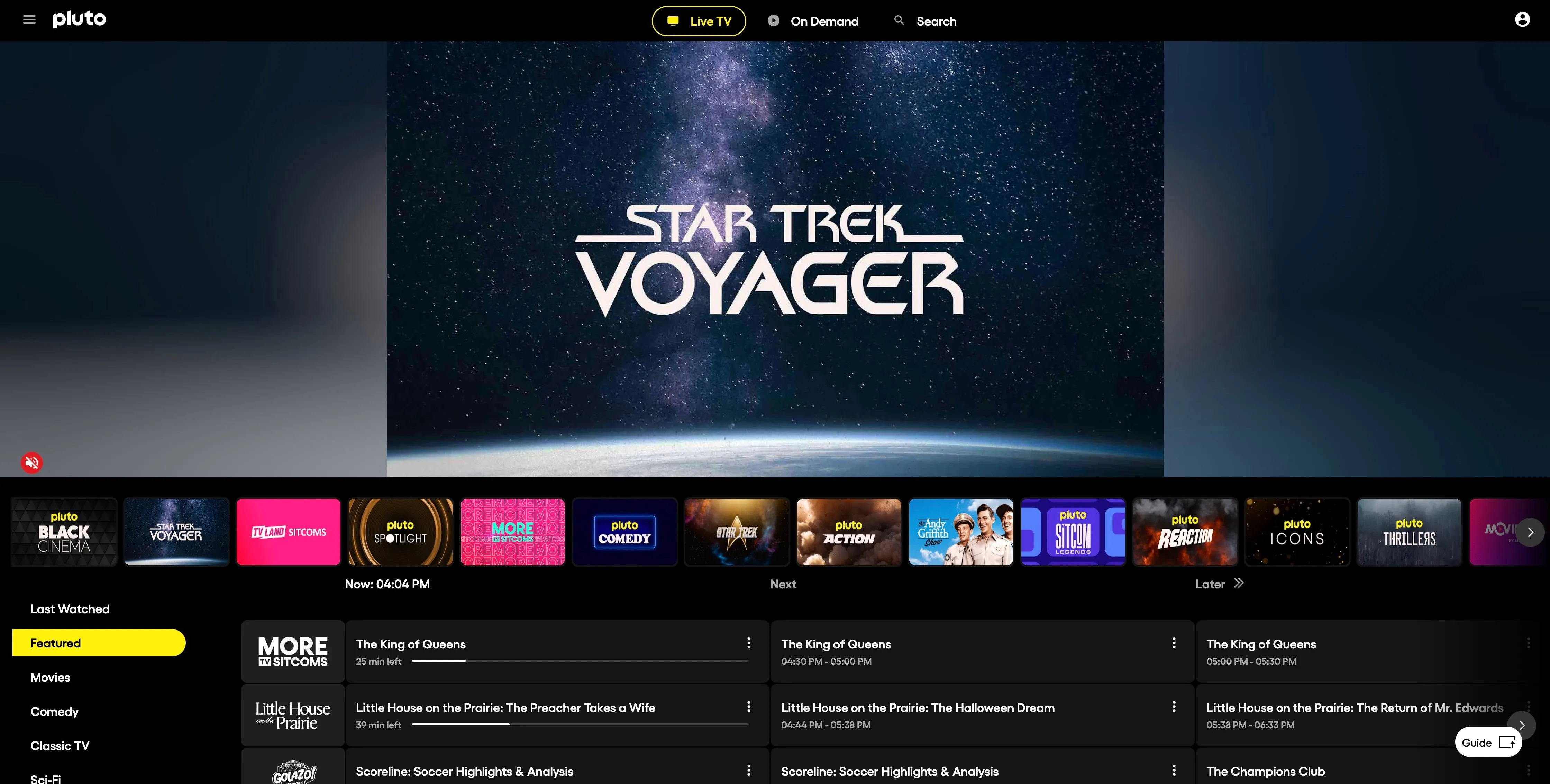 Trang chủ Pluto TV hiển thị quảng cáo &quot;Star Trek&quot; và các kênh truyền hình trực tiếp miễn phí