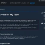 Trang đăng nhập Steam giả mạo trong chiến dịch lừa đảo "Bình chọn đội của tôi"