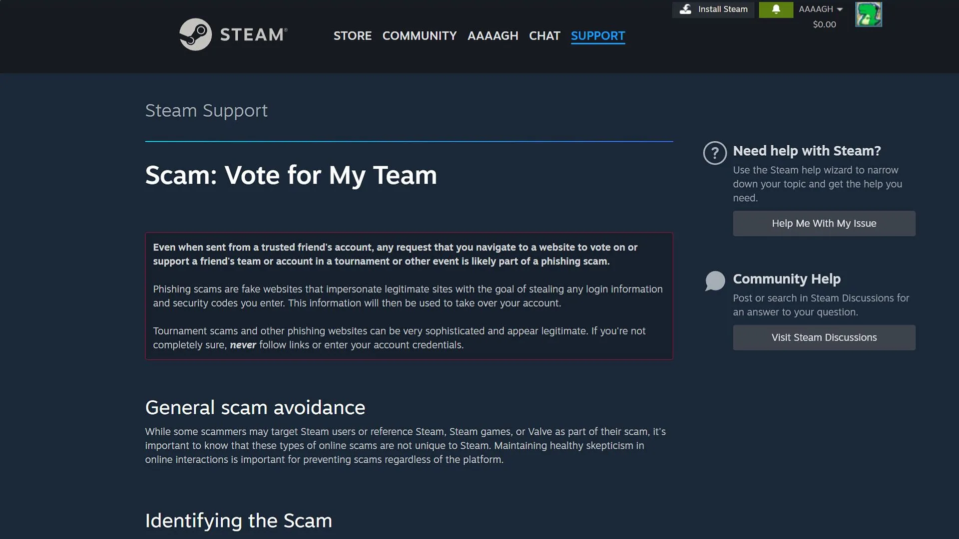 Trang đăng nhập Steam giả mạo trong chiến dịch lừa đảo "Bình chọn đội của tôi"