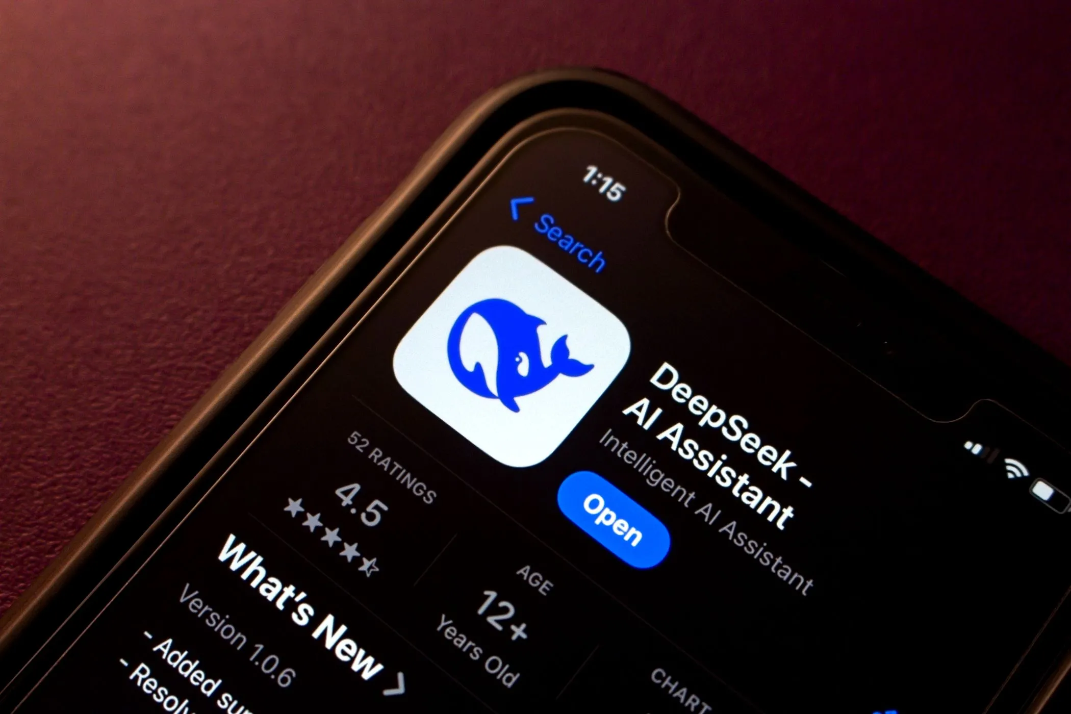 Trang tải ứng dụng DeepSeek AI Chatbot trên Apple App Store