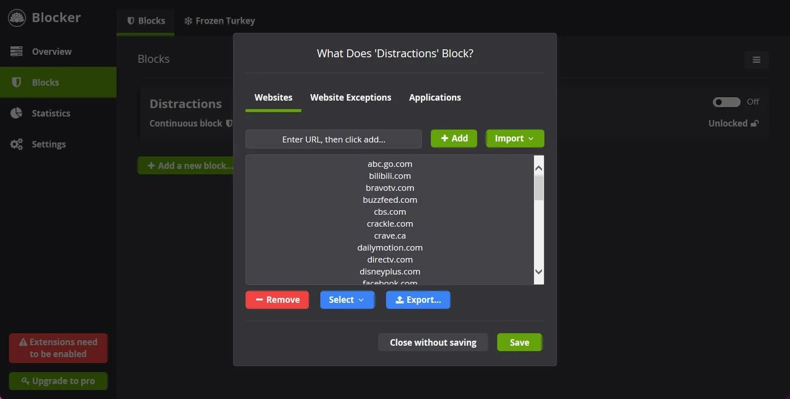 Trang thông báo chặn của Cold Turkey khi truy cập website trong danh sách đen