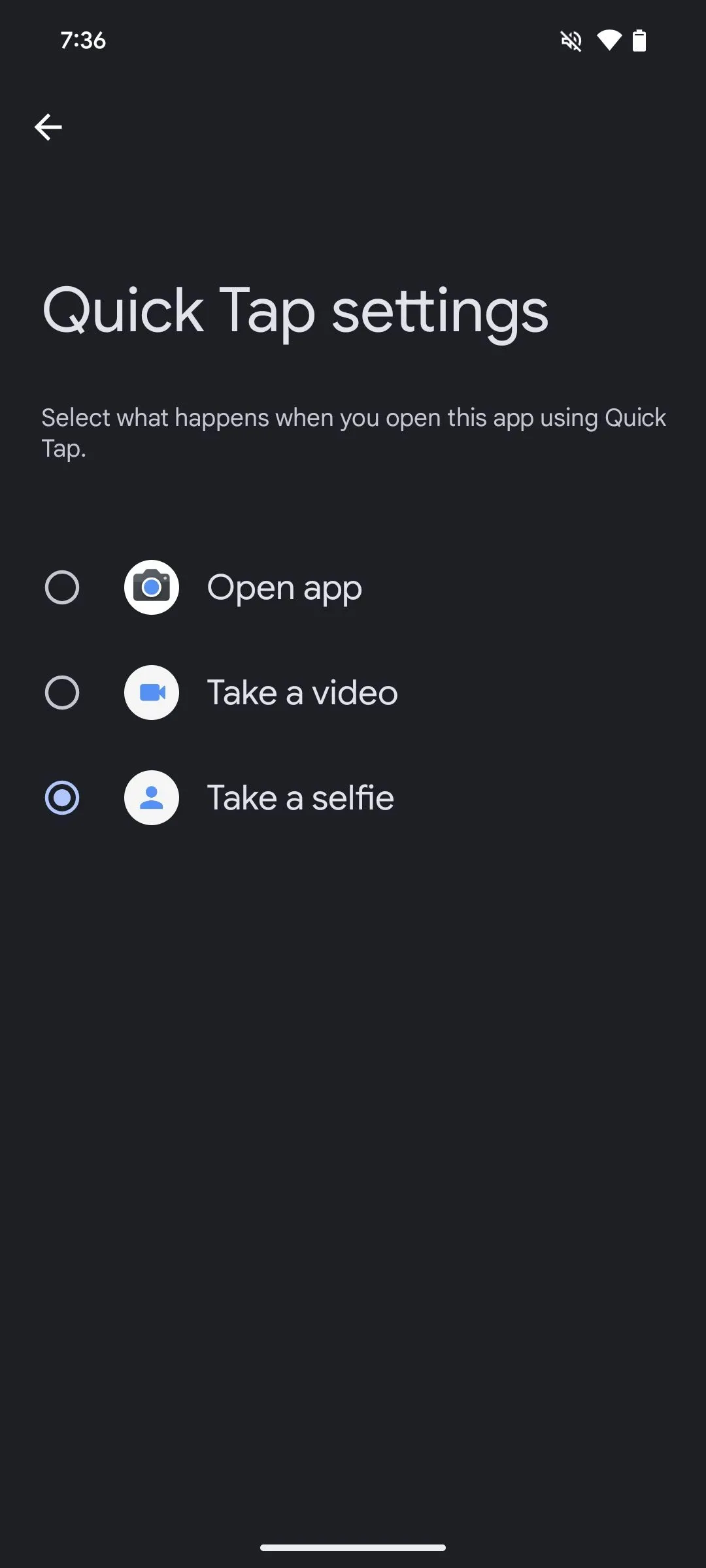 Tùy chỉnh cử chỉ Chạm nhanh để mở ứng dụng Camera ở chế độ selfie trên điện thoại Pixel.