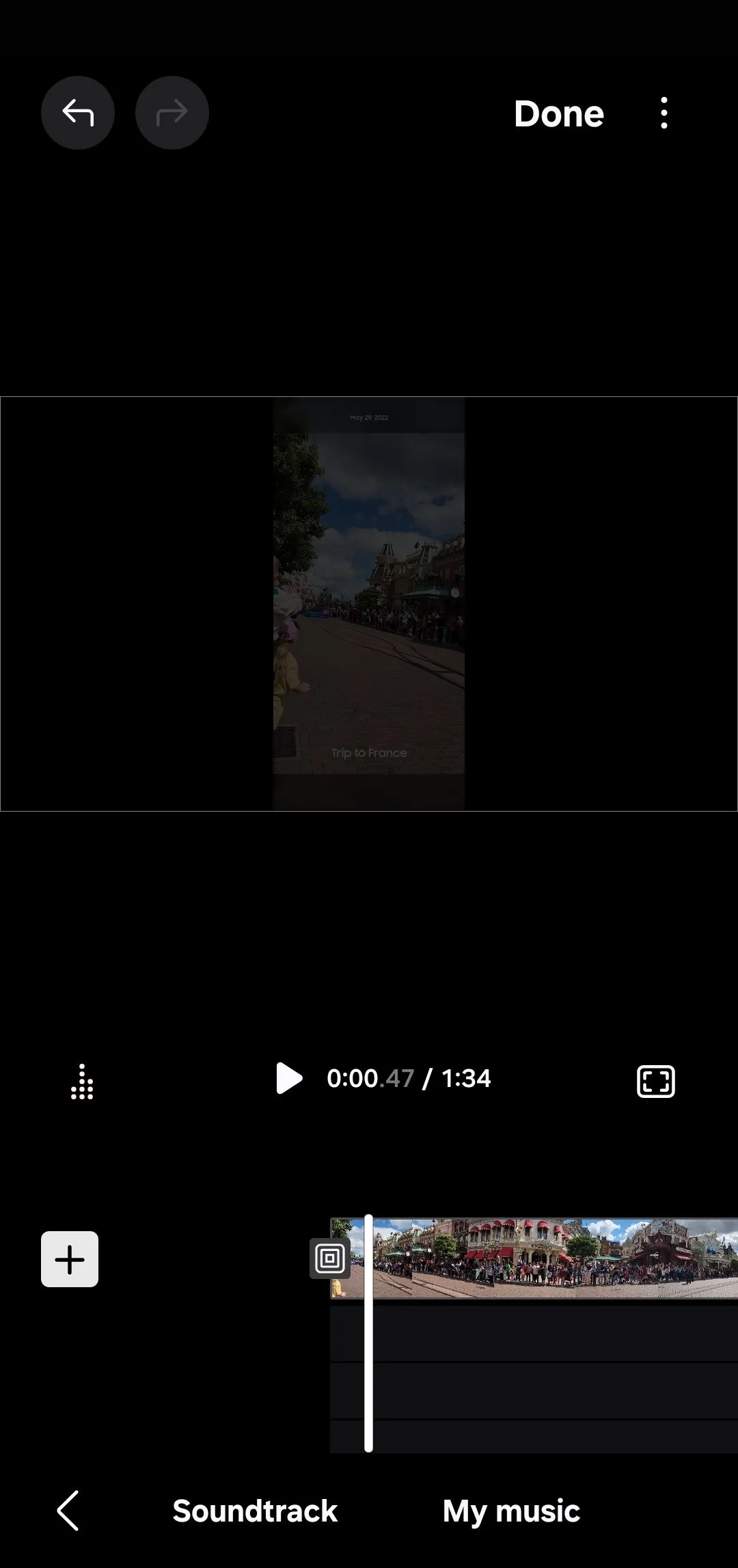 Tùy chọn âm nhạc trong ứng dụng Samsung Studio