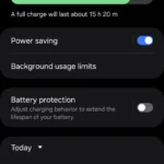 Tùy chọn chế độ tiết kiệm pin trong cài đặt pin Android