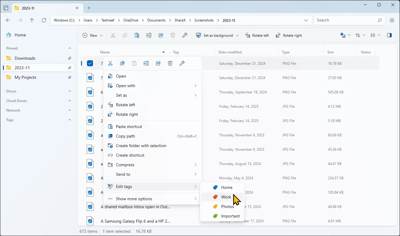 Tùy chọn chỉnh sửa thẻ (tag) cho file trong File Explorer trên Windows 11, một tính năng cần được nâng cấp
